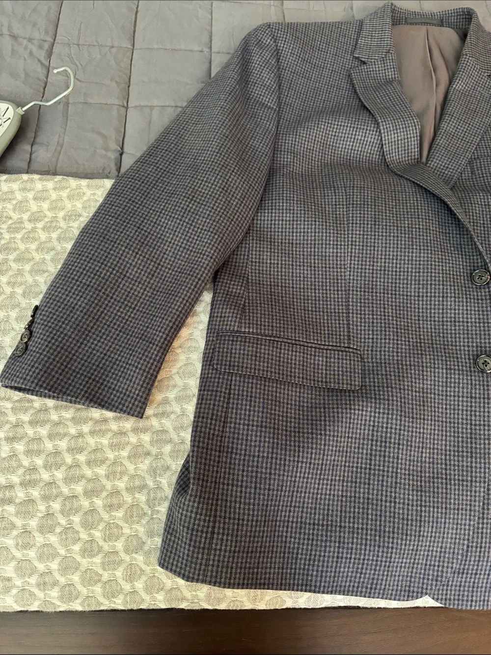 Lauren Ralph Lauren Men's Gray Micro-Check Sport Coat